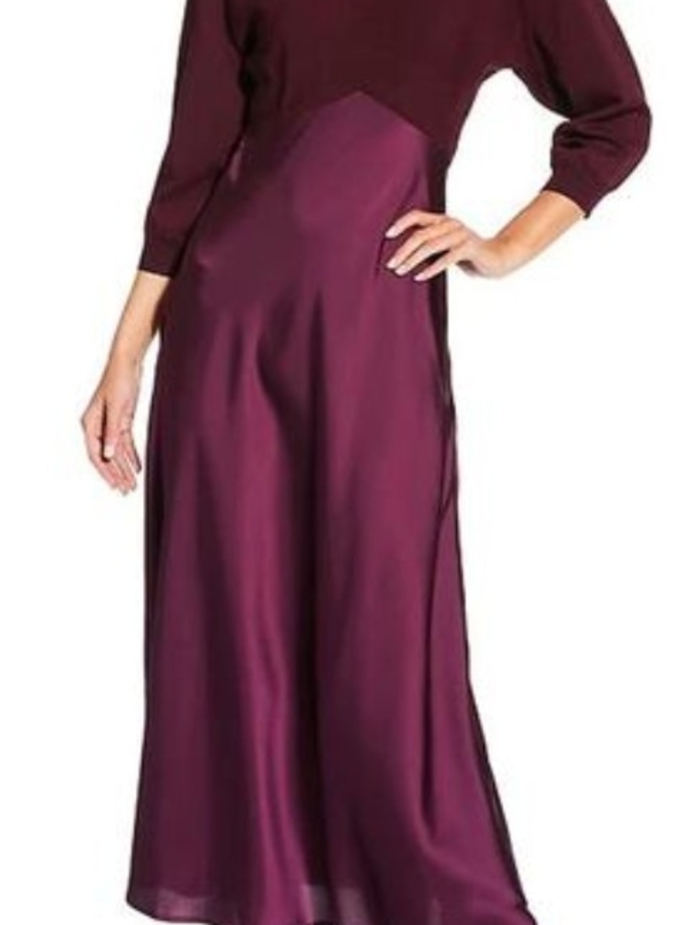 Current Air Two-Tone Berry Maxi Dress